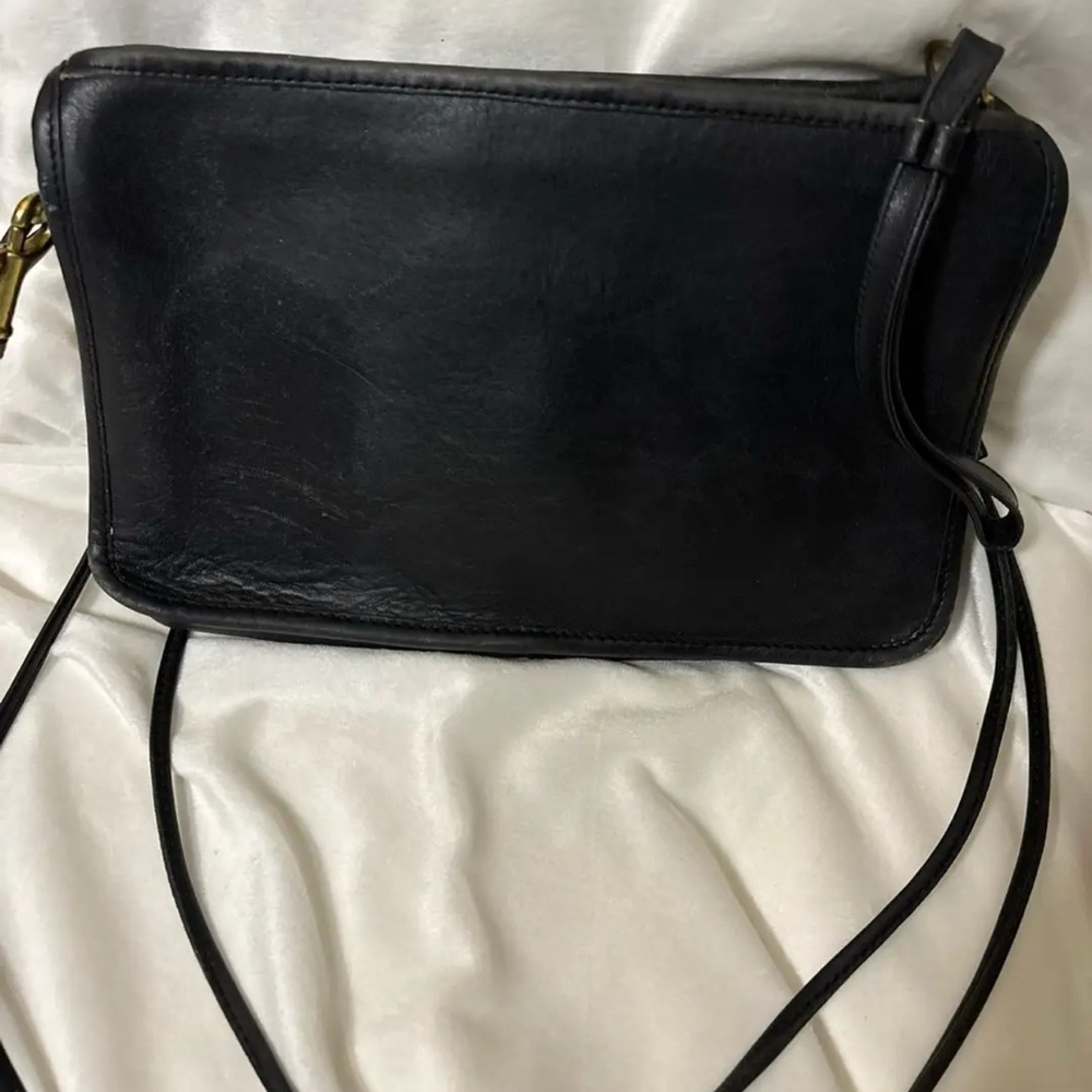 Coach Vintage Bonnie Cashin NYC Black Leather Clutch Crossbody Bag